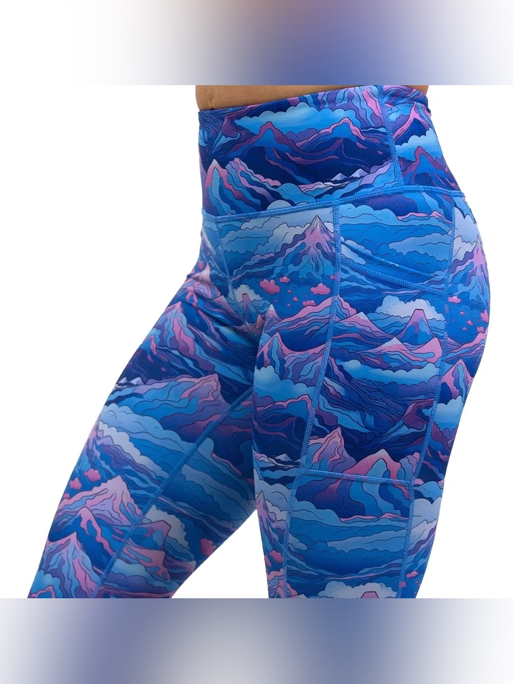 CVG Leggings Elevation Mountain Print Size Large Crop Constantly Varied Gear